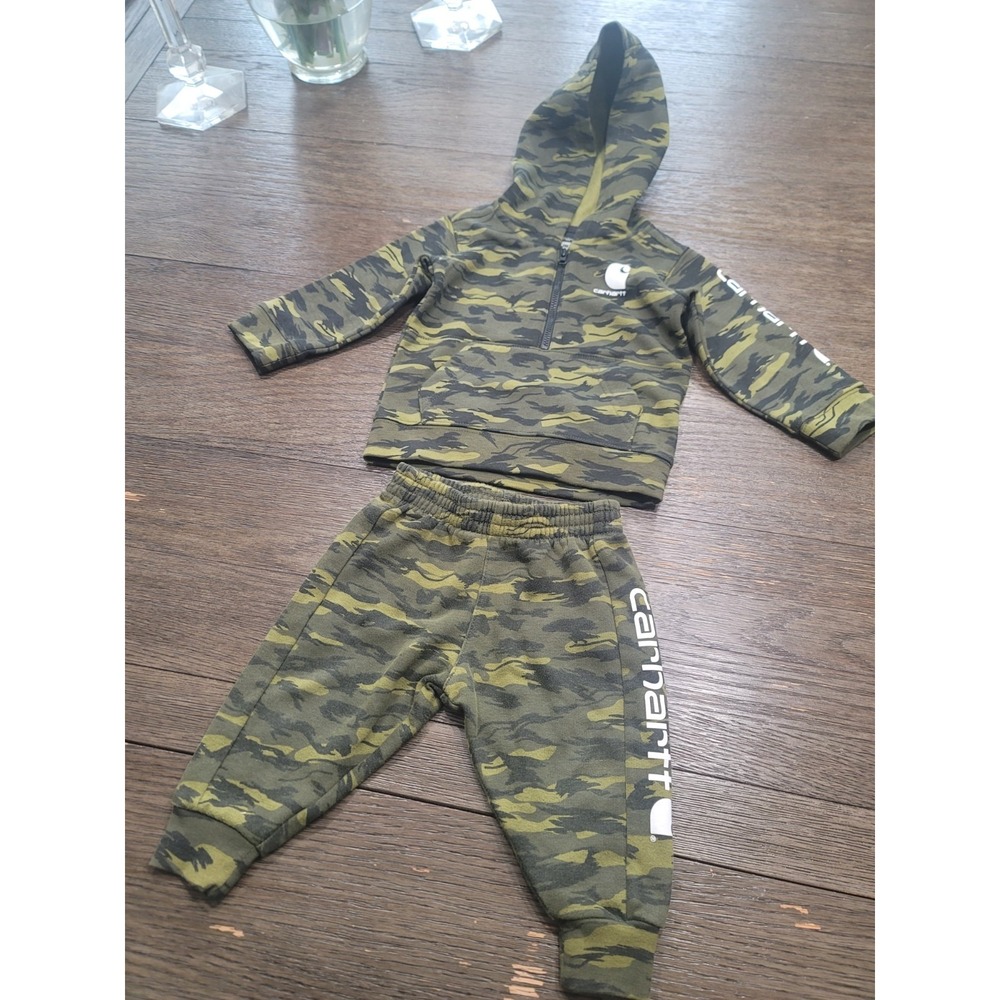 Carhartt Baby Tracksuit Camouflage Hoodie 9M Jogging Bottoms Camo Set